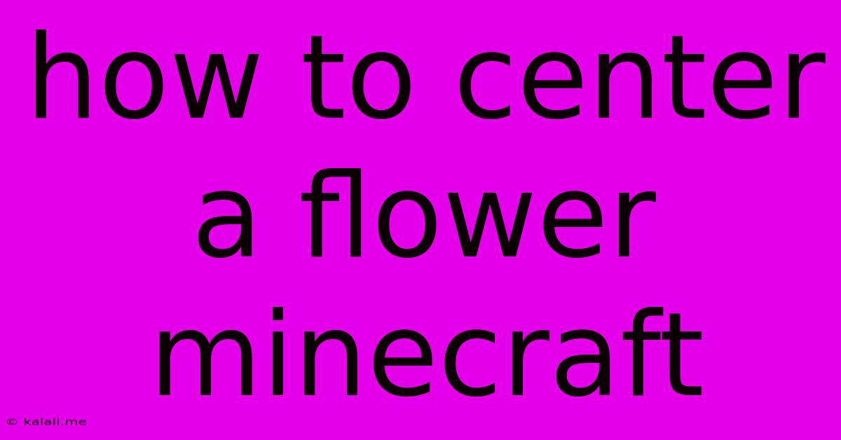 How To Center A Flower Minecraft