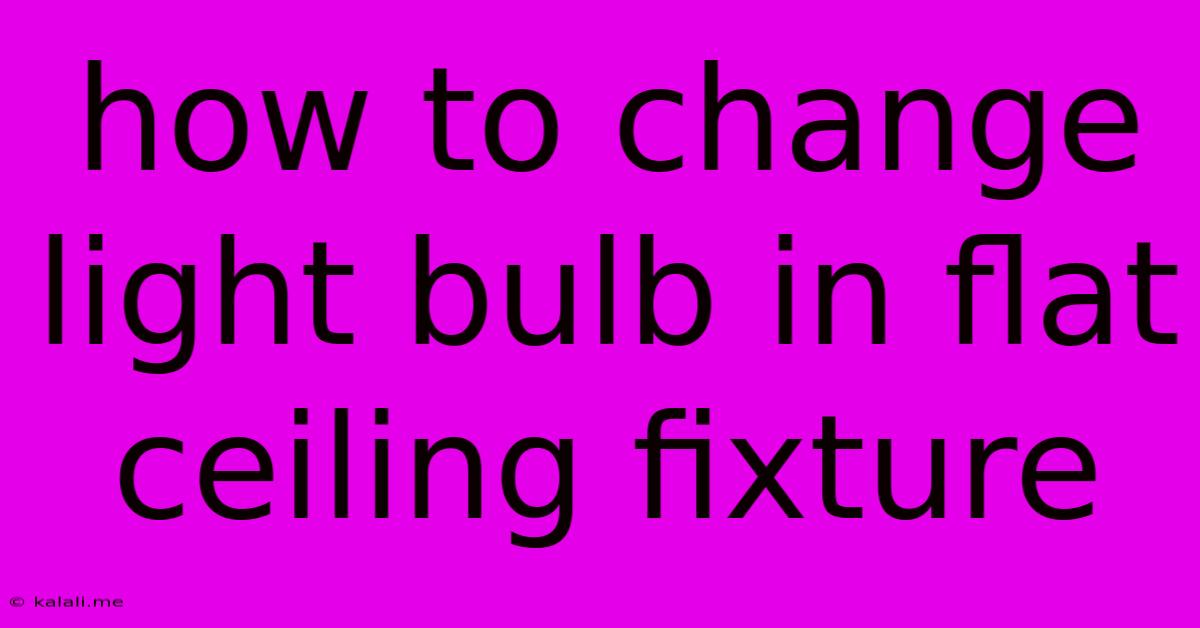 How To Change Light Bulb In Flat Ceiling Fixture