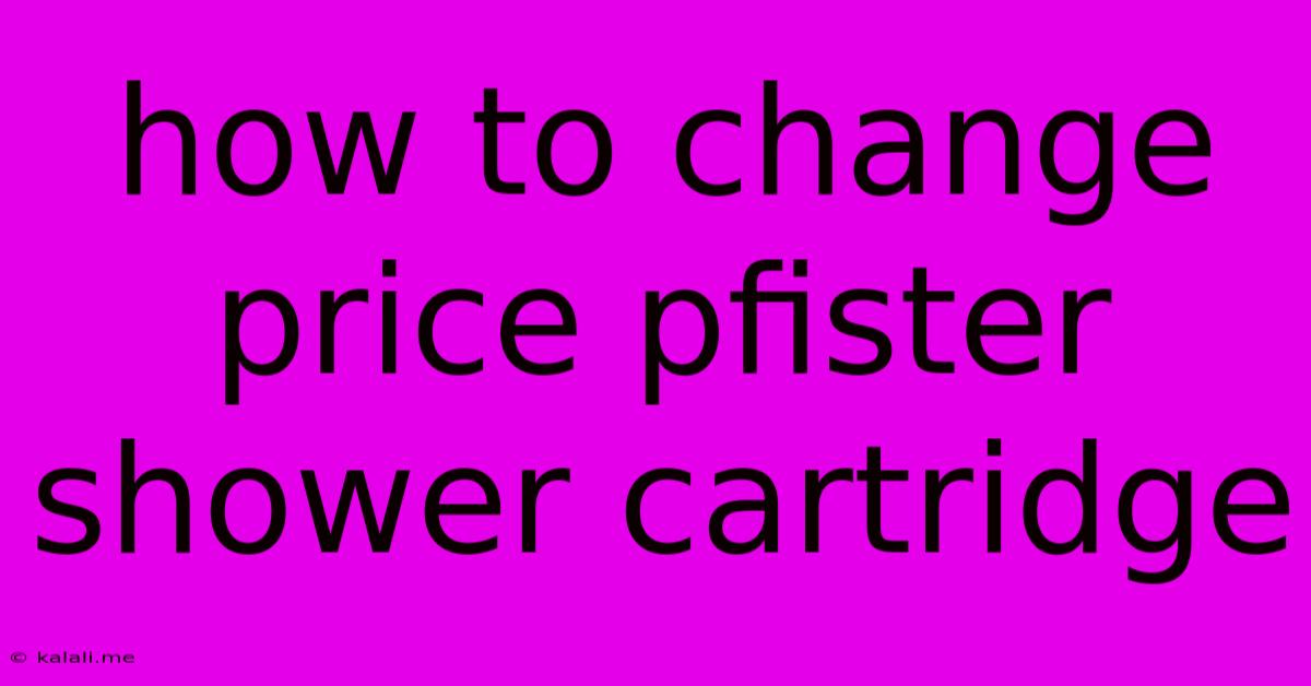 How To Change Price Pfister Shower Cartridge
