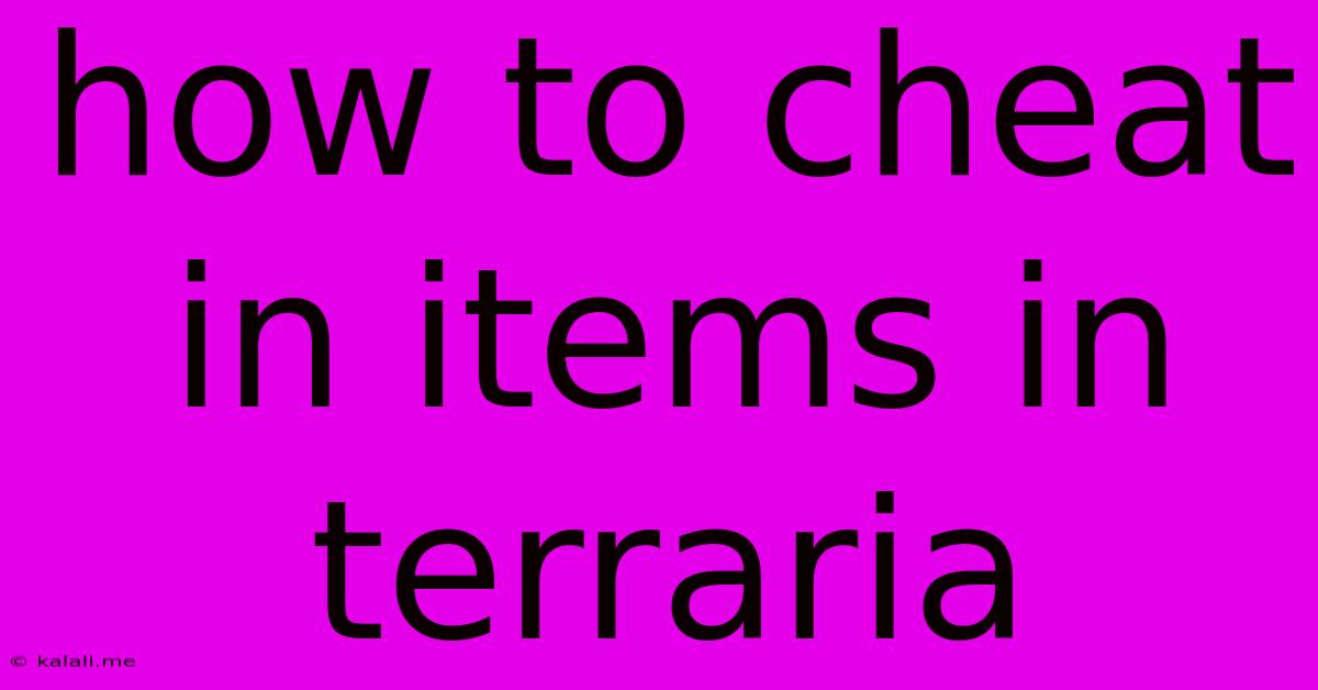 How To Cheat In Items In Terraria