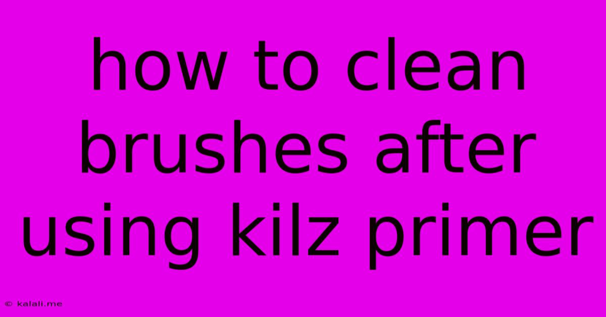 How To Clean Brushes After Using Kilz Primer