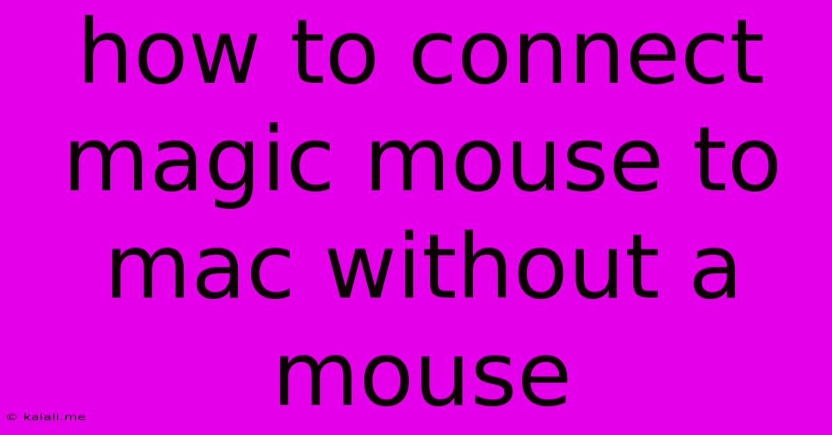 How To Connect Magic Mouse To Mac Without A Mouse