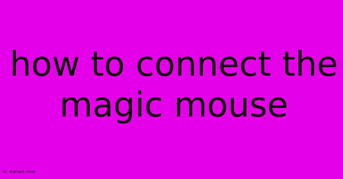 How To Connect The Magic Mouse