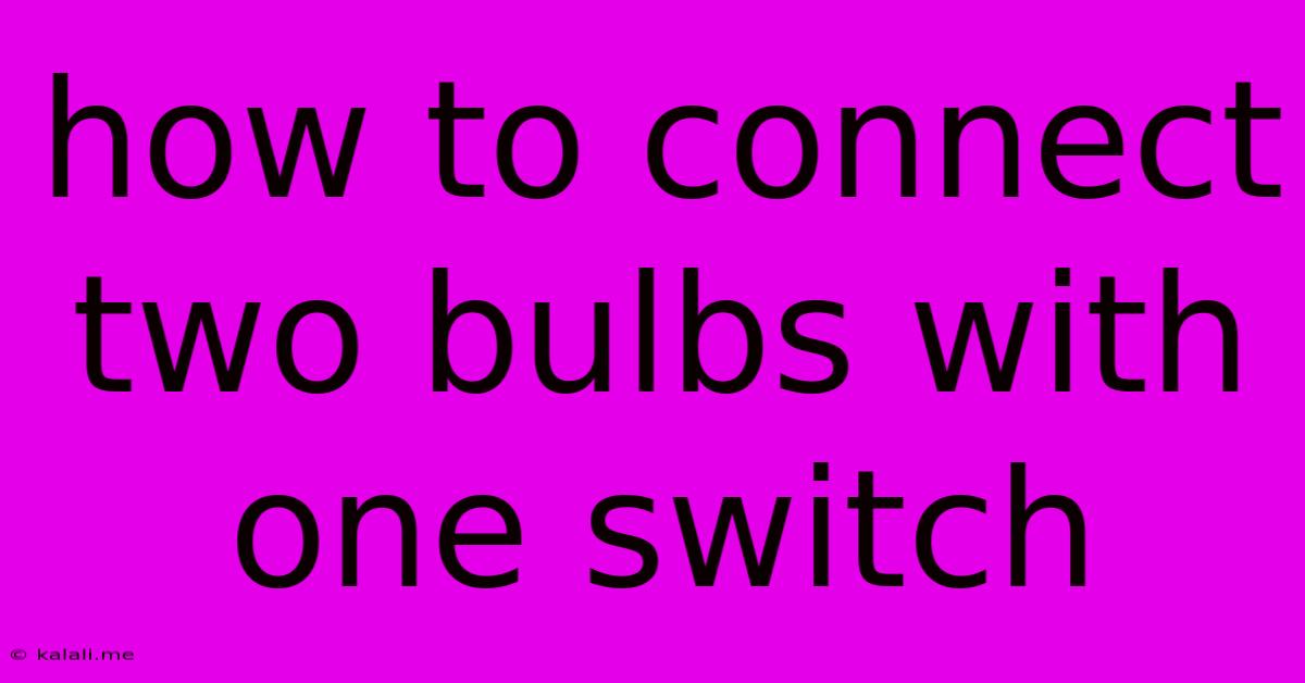 How To Connect Two Bulbs With One Switch