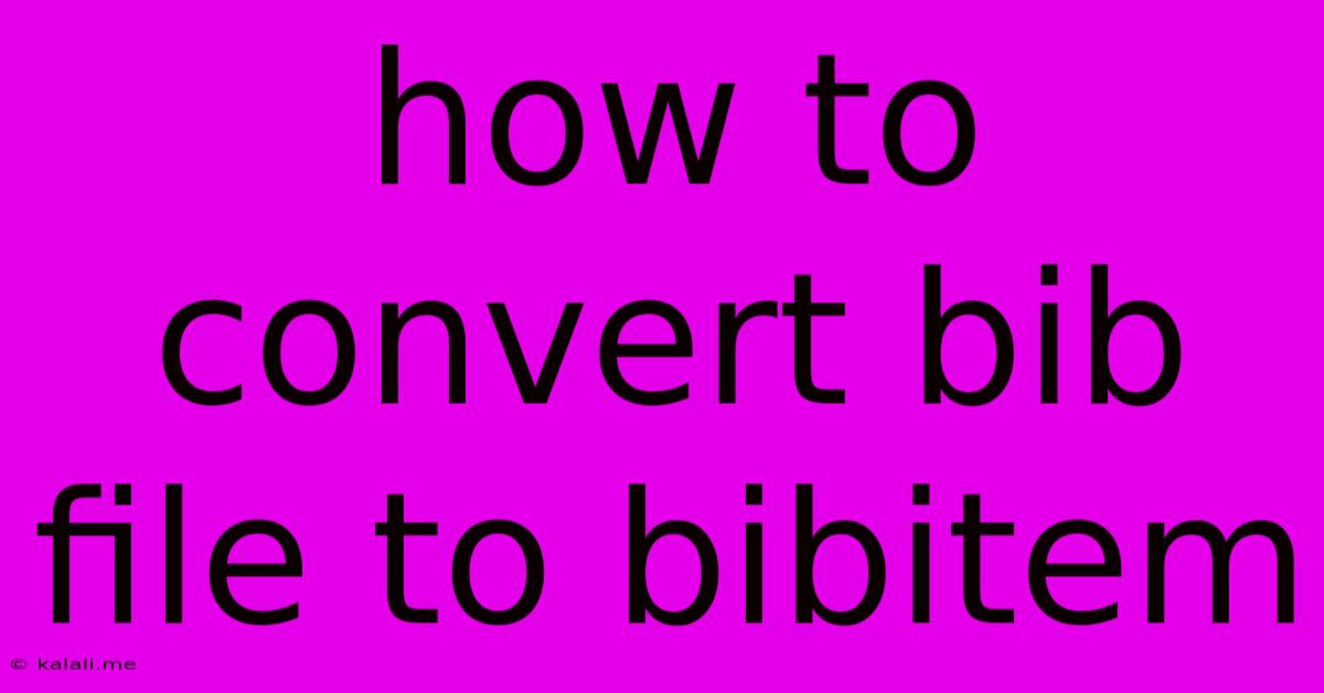 How To Convert Bib File To Bibitem