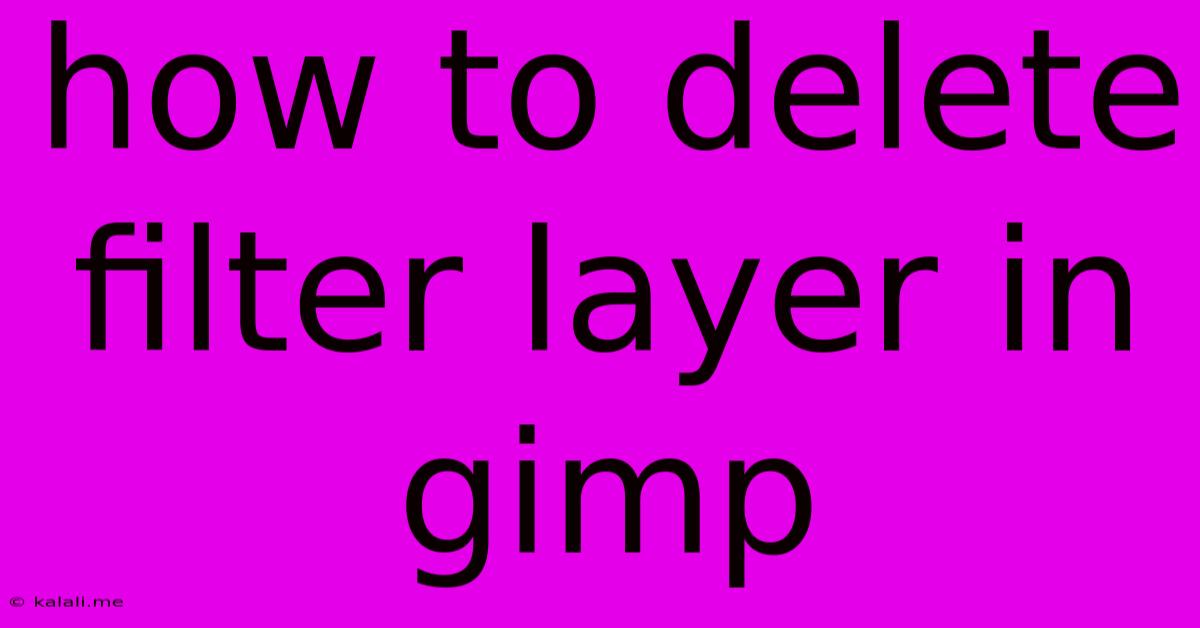 How To Delete Filter Layer In Gimp