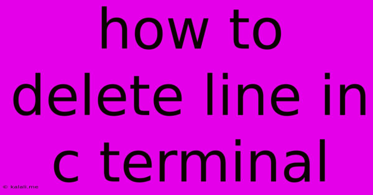 How To Delete Line In C Terminal
