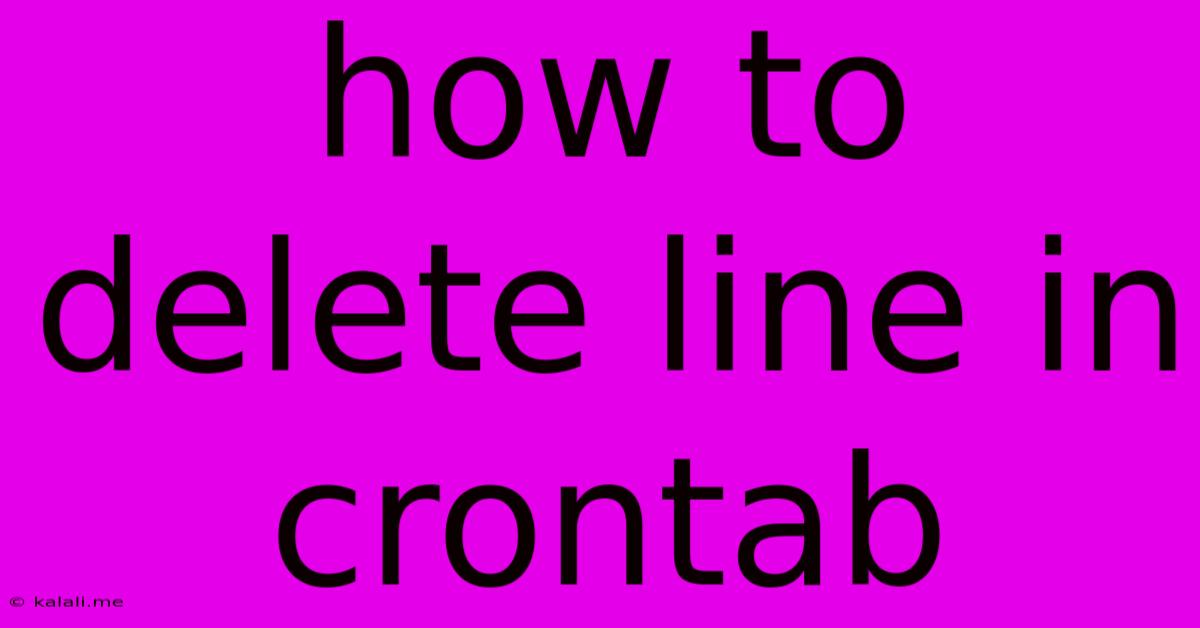 How To Delete Line In Crontab