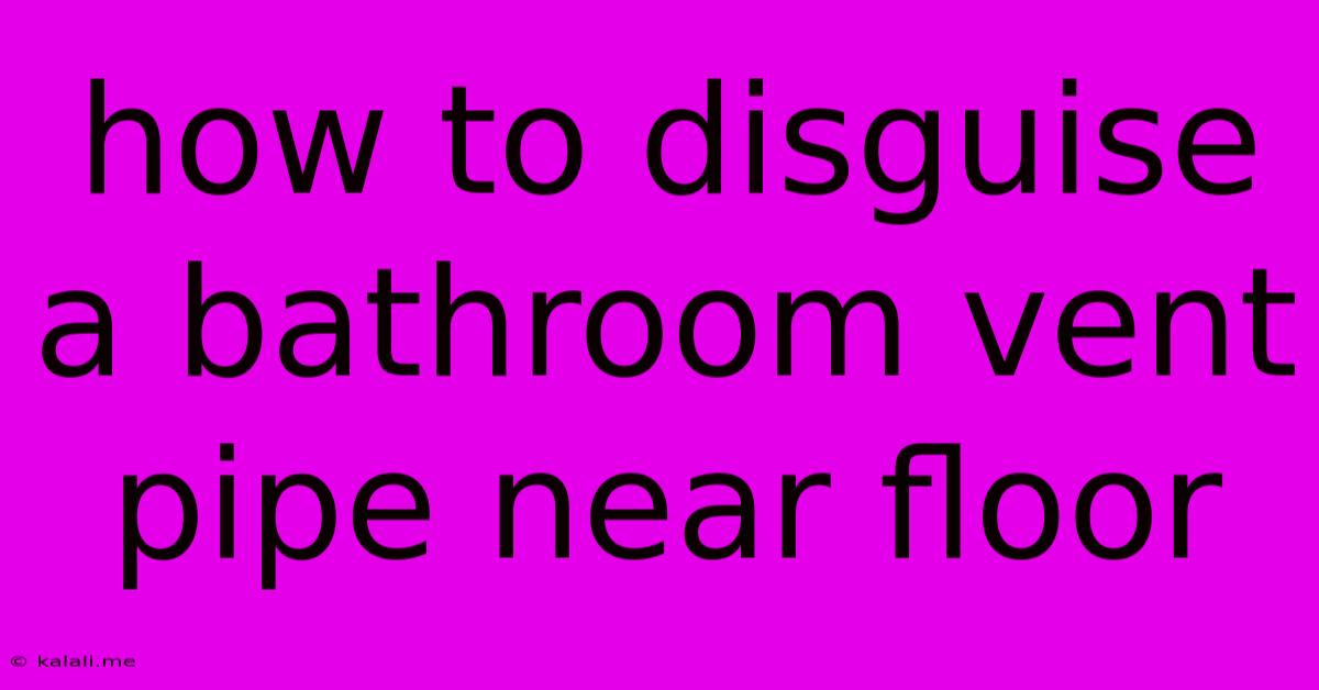 How To Disguise A Bathroom Vent Pipe Near Floor