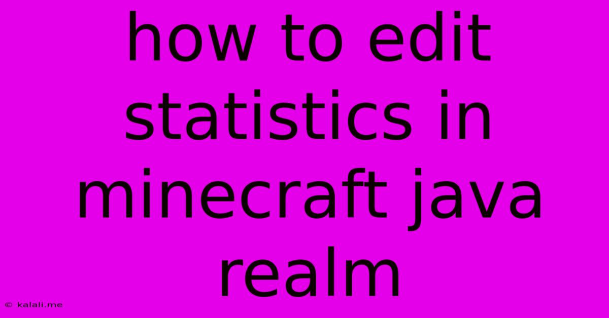 How To Edit Statistics In Minecraft Java Realm