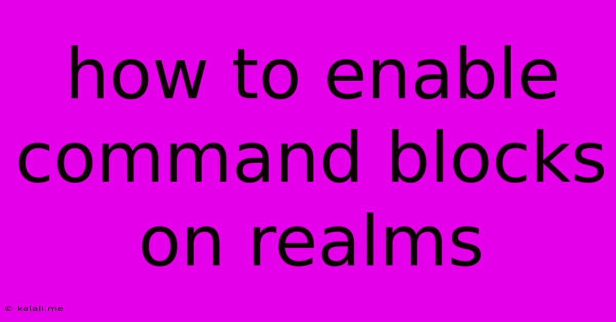 How To Enable Command Blocks On Realms