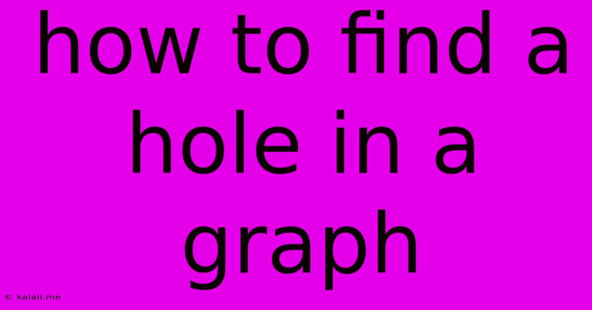 How To Find A Hole In A Graph