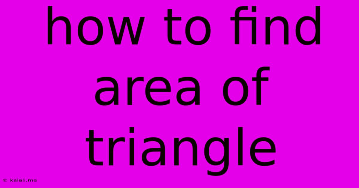 How To Find Area Of Triangle