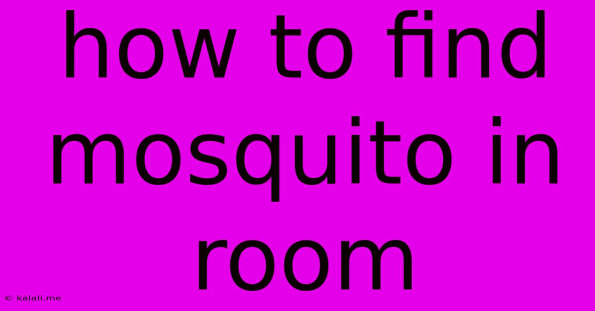 How To Find Mosquito In Room