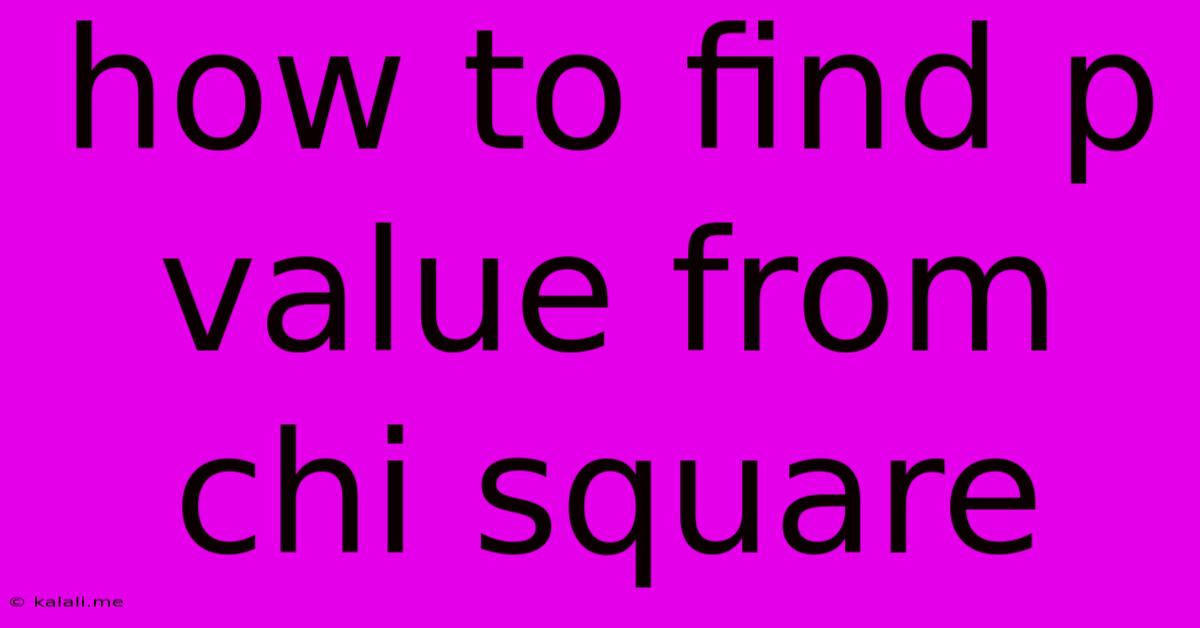 How To Find P Value From Chi Square
