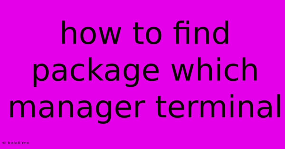 How To Find Package Which Manager Terminal