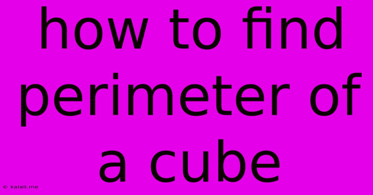 How To Find Perimeter Of A Cube
