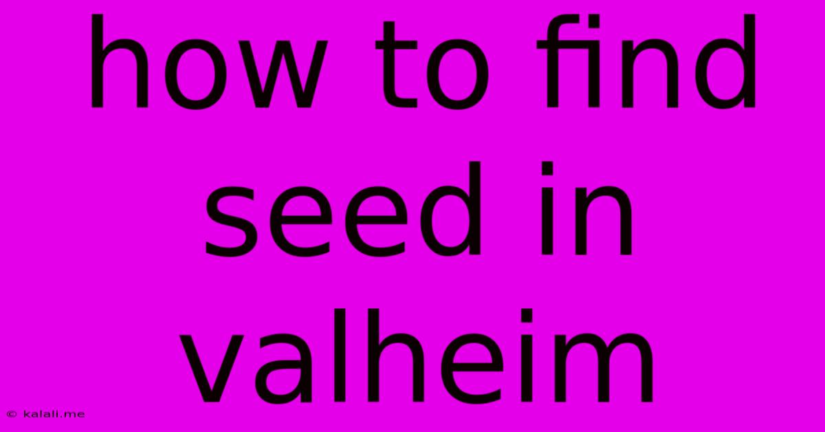 How To Find Seed In Valheim
