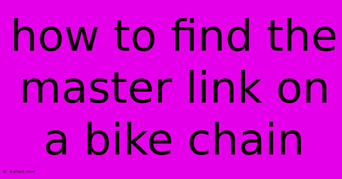 How To Find The Master Link On A Bike Chain
