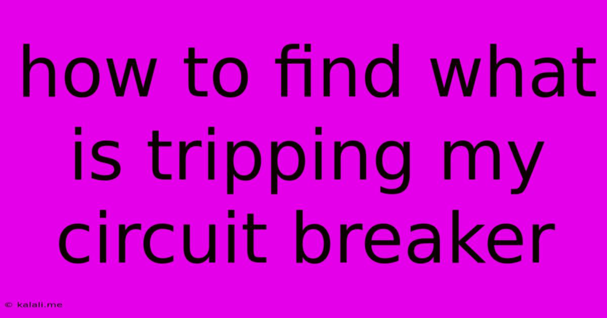 How To Find What Is Tripping My Circuit Breaker