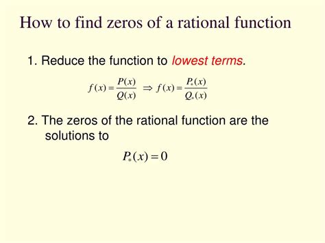 How To Find Zeros Of Rational Functions