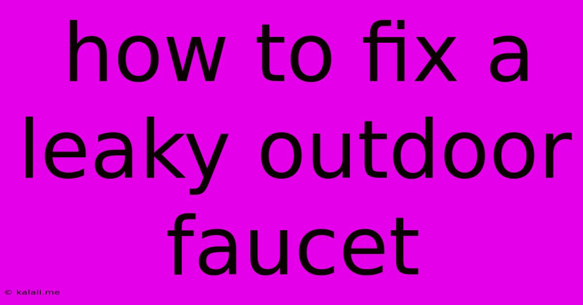 How To Fix A Leaky Outdoor Faucet