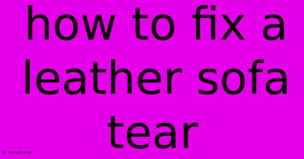 How To Fix A Leather Sofa Tear