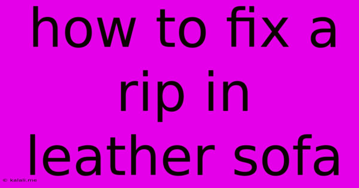 How To Fix A Rip In Leather Sofa