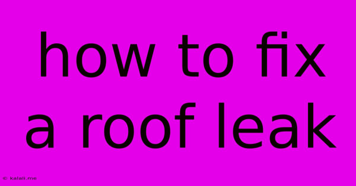How To Fix A Roof Leak