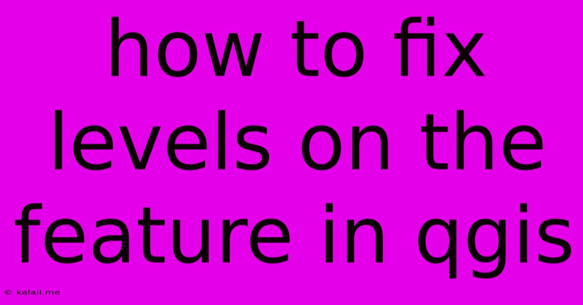 How To Fix Levels On The Feature In Qgis