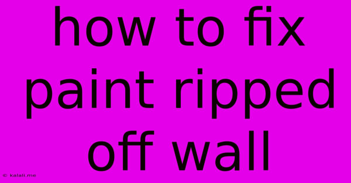 How To Fix Paint Ripped Off Wall