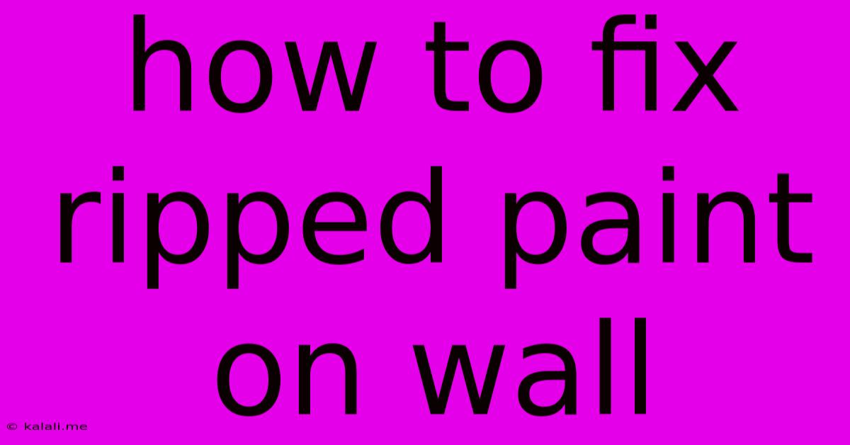 How To Fix Ripped Paint On Wall