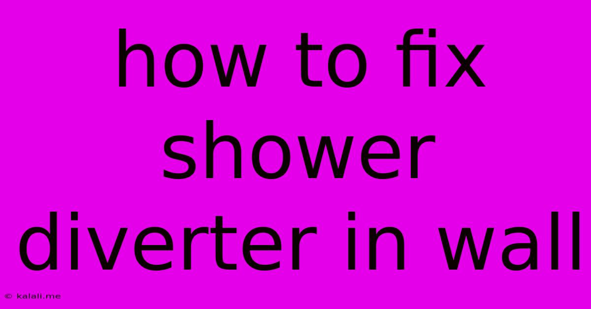 How To Fix Shower Diverter In Wall