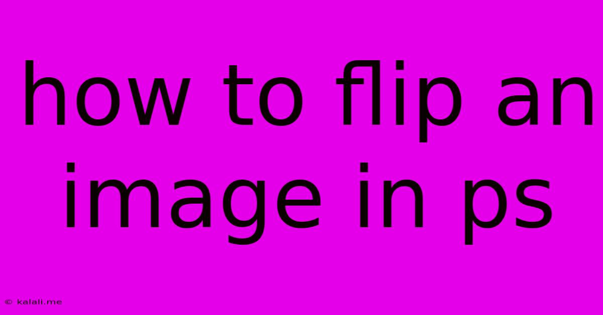 How To Flip An Image In Ps