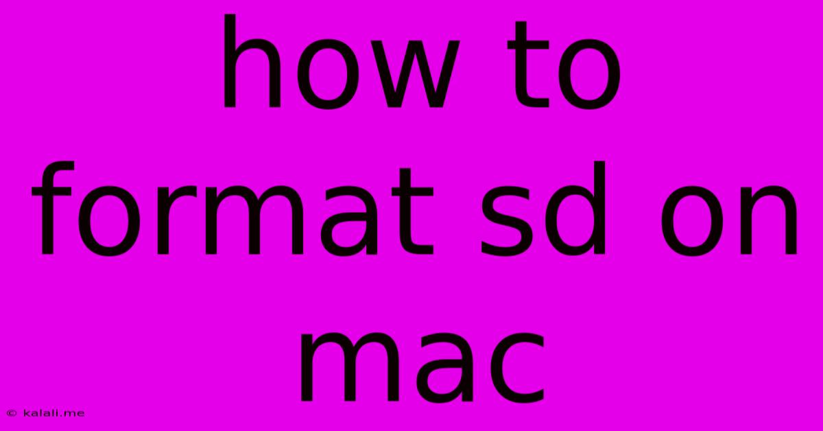 How To Format Sd On Mac