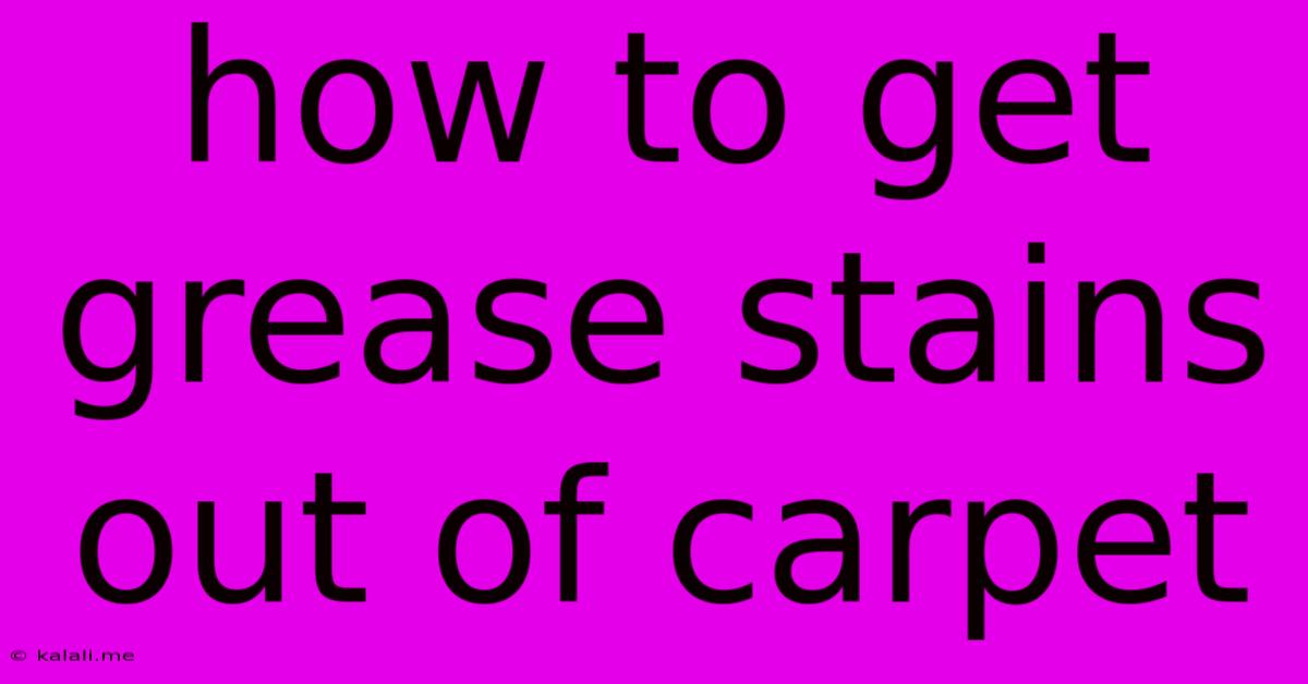 How To Get Grease Stains Out Of Carpet