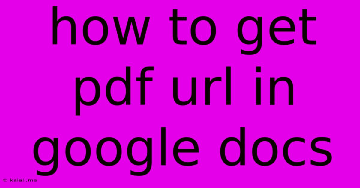 How To Get Pdf Url In Google Docs
