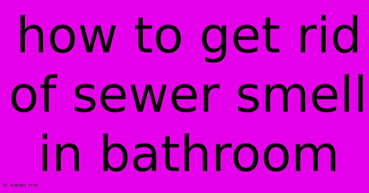 How To Get Rid Of Sewer Smell In Bathroom