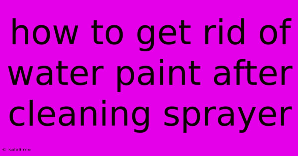 How To Get Rid Of Water Paint After Cleaning Sprayer
