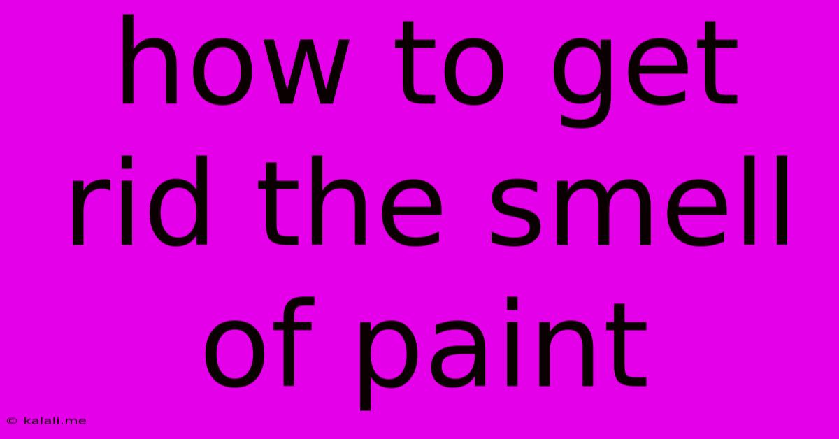 How To Get Rid The Smell Of Paint