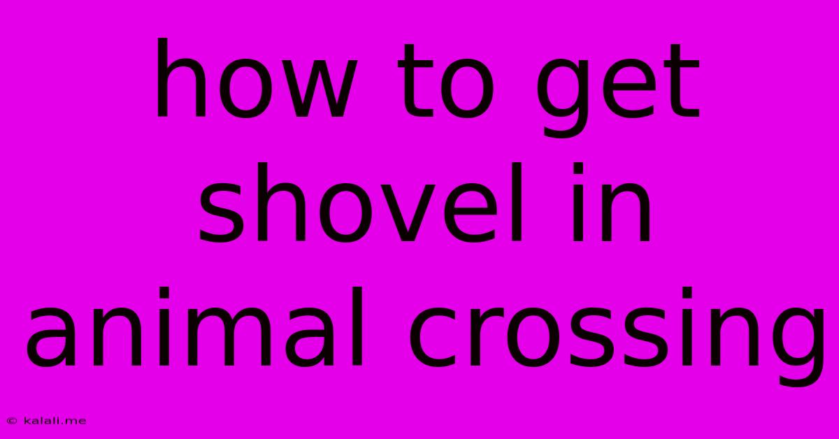 How To Get Shovel In Animal Crossing