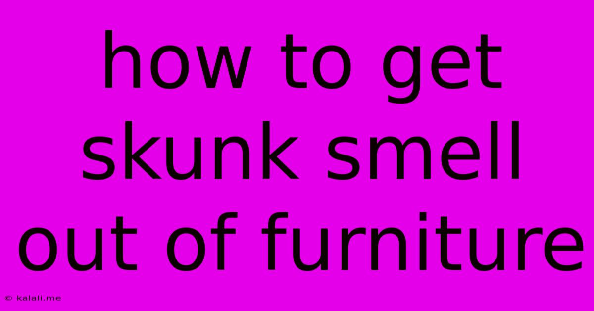 How To Get Skunk Smell Out Of Furniture