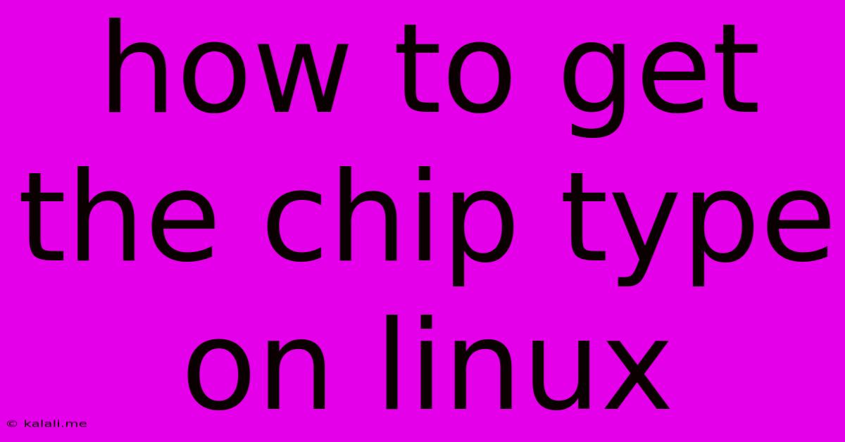 How To Get The Chip Type On Linux