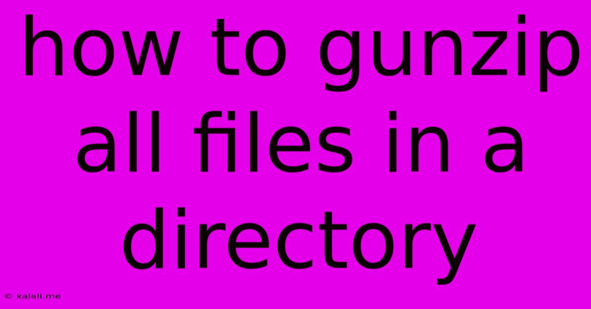 How To Gunzip All Files In A Directory
