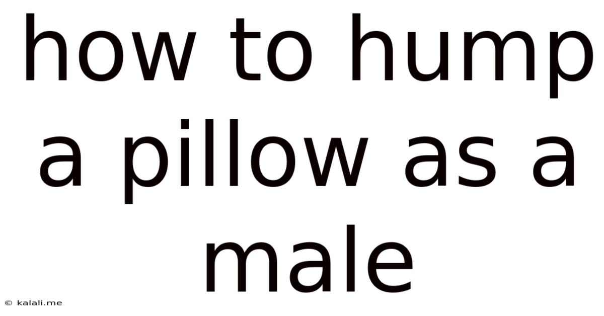 How To Hump A Pillow As A Male