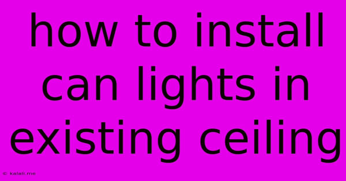 How To Install Can Lights In Existing Ceiling