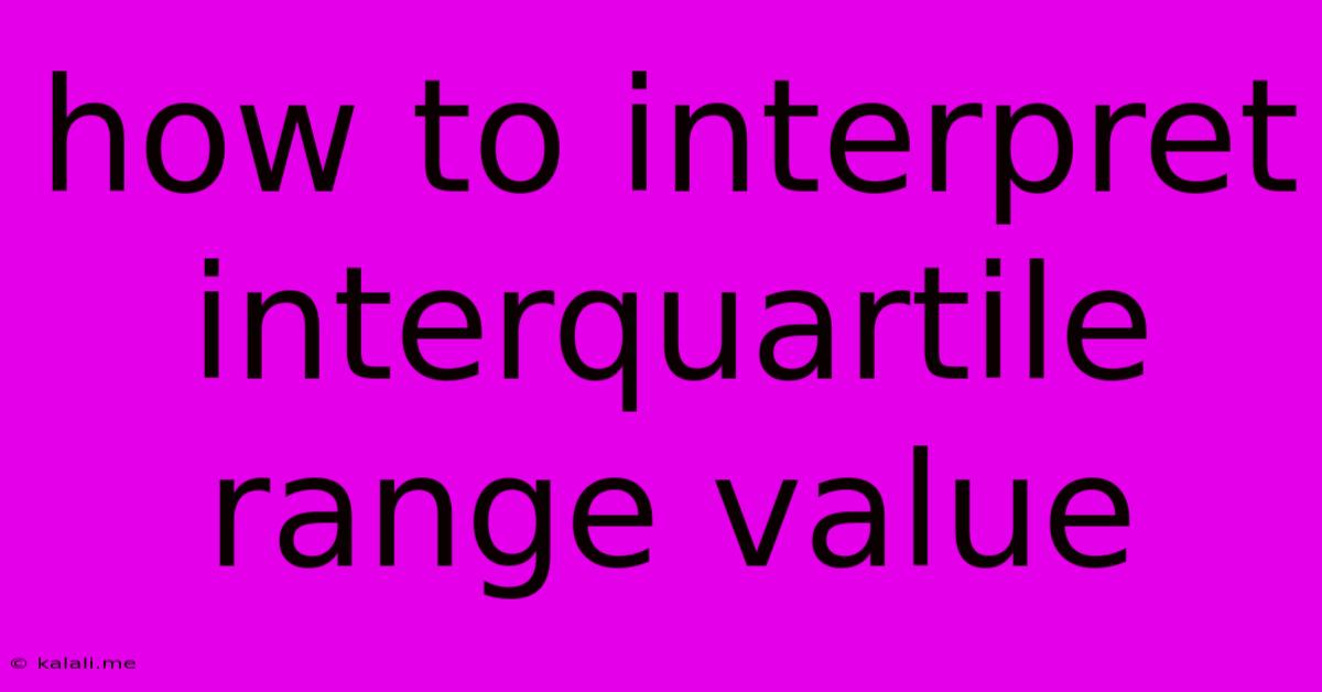 How To Interpret Interquartile Range Value