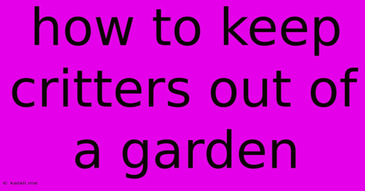 How To Keep Critters Out Of A Garden