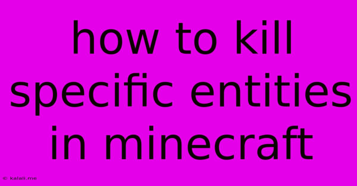 How To Kill Specific Entities In Minecraft