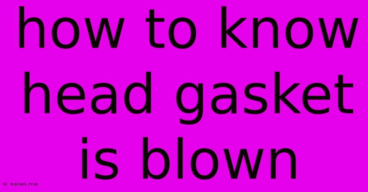 How To Know Head Gasket Is Blown